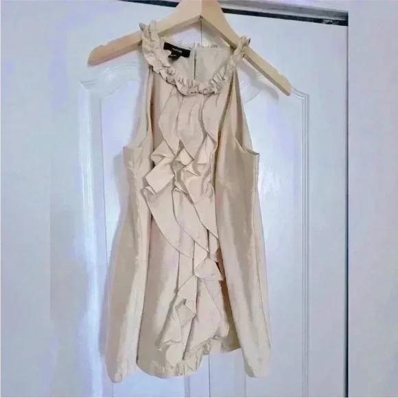 Alfani Tan Sleeveless Ruffled Blouse - Picture 2 of 3